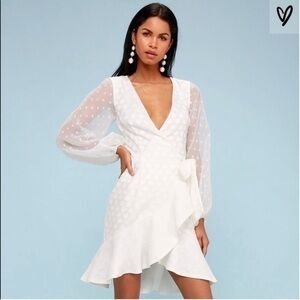 White wrap around dress